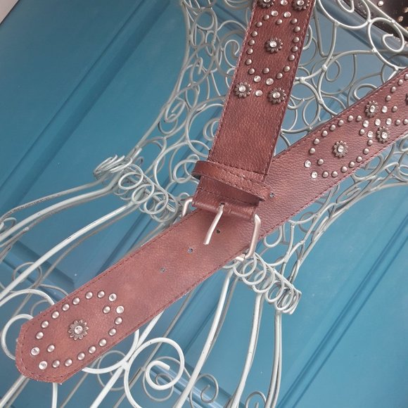 Studded Belt Wide Crystal and Metal Studs Belt NWO T - Picture 3 of 7